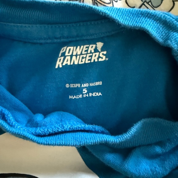 Power Ranger Blue and White Kids T-Shirt - Picture 2 of 2